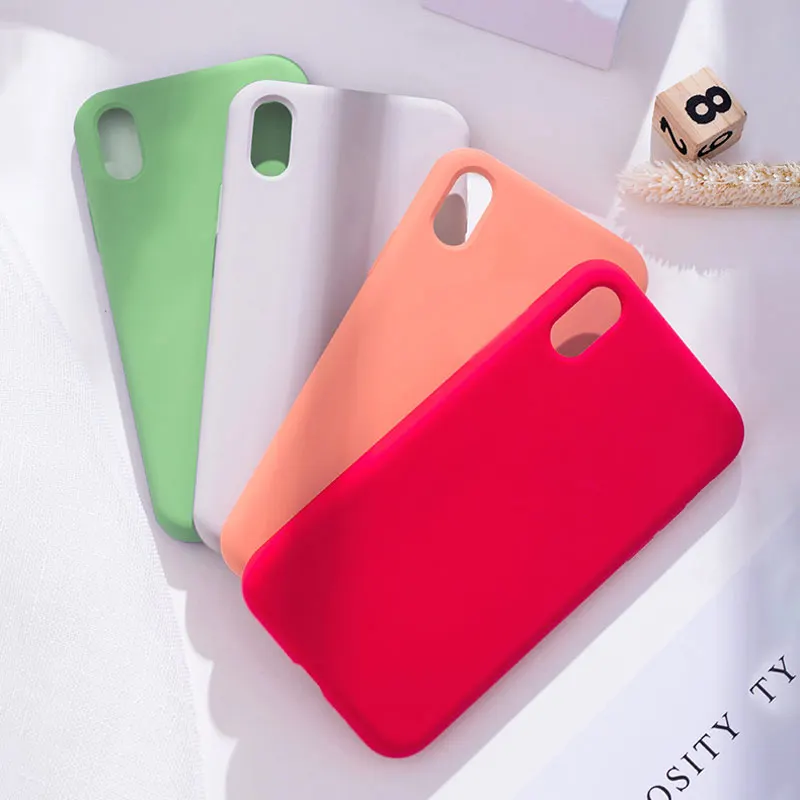 

For iPhone Case Logo Original Silicone Bag For iPhone 7 8 Plus Case Official Cover For iPhone 6 6s Plus X XR XS Max Case Box