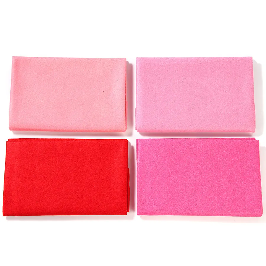 

90X92CM Red Series Super Soft Felt Fabric Sheet Pure Pink Non-woven Cloth 1.4MM For Home Sewing Decoration For DIY Dolls Craft