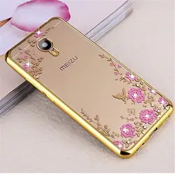 Ringcall ТПУ Soft Phone Case Для Meizu Meilan M2 M3 Мини M2 M3 M5 Примечание U10 U20 Кремния Кристалл Алмаза Блеск Назад крышка