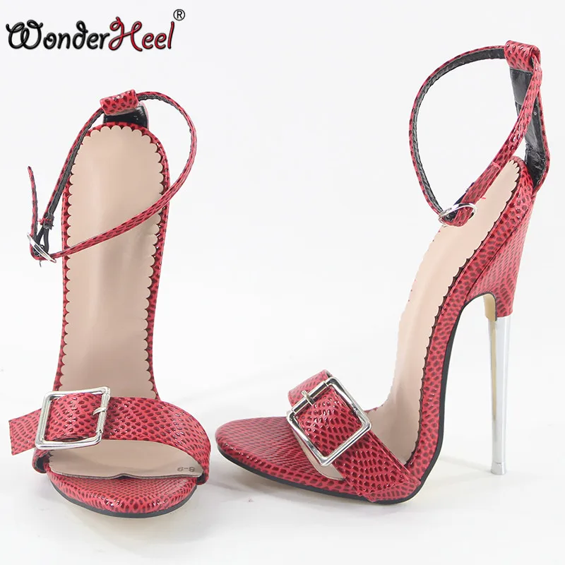 Женские босоножки Wonderheel на очень высоком каблуке 16/18 см пикантные туфли шпильке
