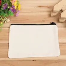 100 шт 19*15 см Пустые холщовые пеналы на молнии хлопковая косметичка макияж сумки мобильный телефон клатч мешочек для украшений SN019