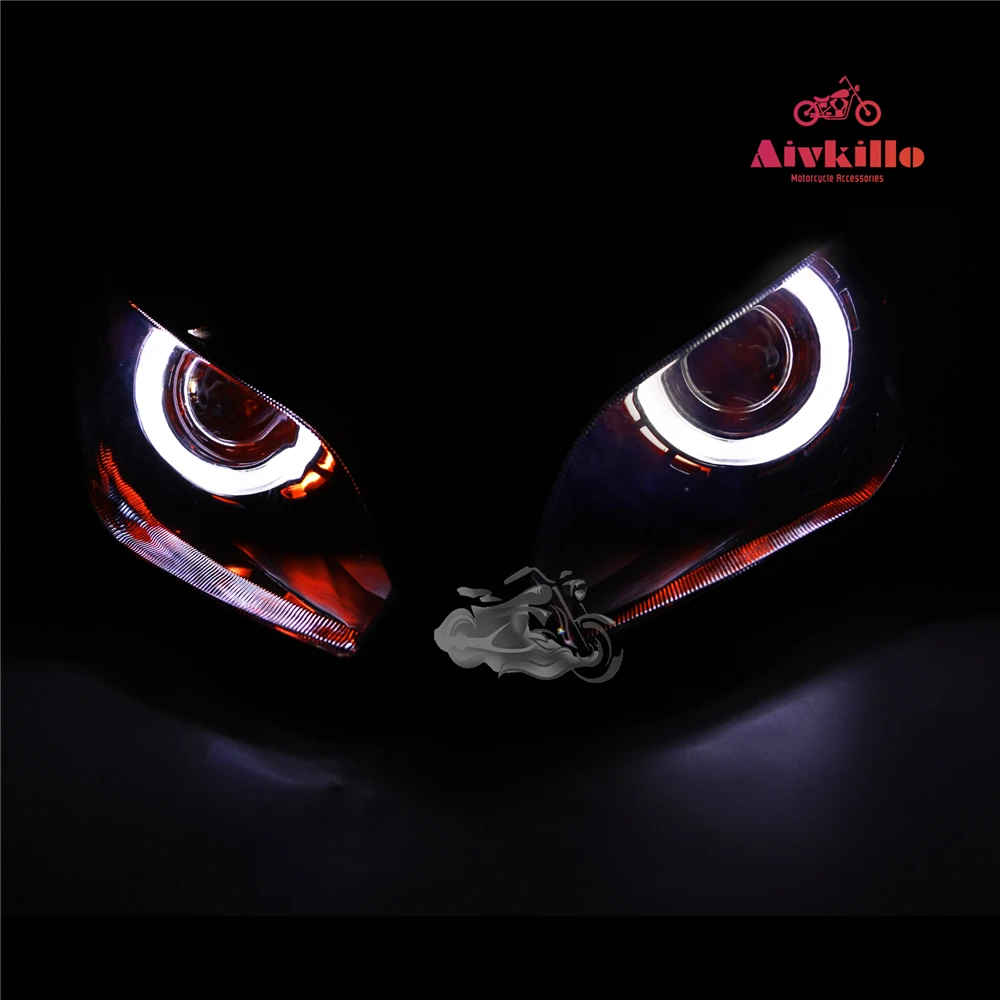 Motorcycle Spare parts headlamp with angel eyes HID Projector headlight  with project for Kawasaki Ninja 300 2013/EX300|headlamps for  motorcycles|headlamp .headlamp motorcycle - AliExpress