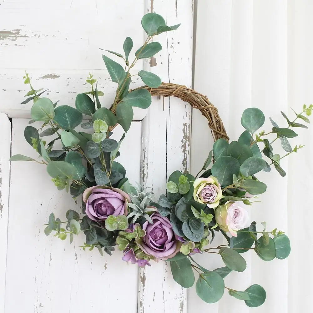 

LanLan Pretty Simulate Wreath Garland Floriation Hanging Pendant Decoration for Festival Wedding Party-30
