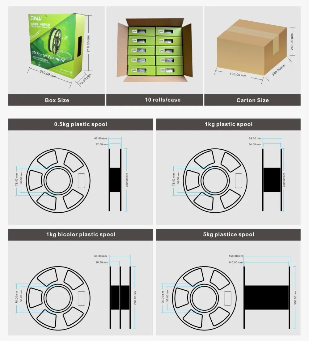 SUNLU 3d Принтер Нити ABS 1 кг 2,2 фунтов 3d печать нити для 3d принтера s и 3D ручки для детей рисование подарок печать