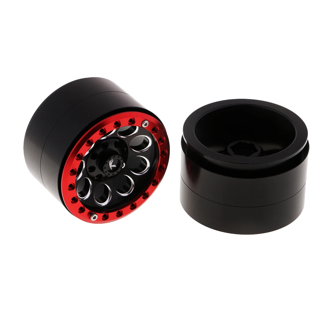 2pcs Aluminum 2.2' Beadlock Wheel Rims for 1/10 Traxxas TRX4 Axial SCX10 D90 RC Rock Crawler