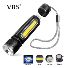 USB Charging Powerful Flashlight 1200LM T6 COB LED Flash Light Zoom Tactical Torch Lamp USB Magnet Camping Lamp Built-in 18650 USB Charging Powerful Flashlight 1200LM T6 COB LED Flash Light Zoom Tactical Torch Lamp USB Magnet Camping Lamp Built-in 18650