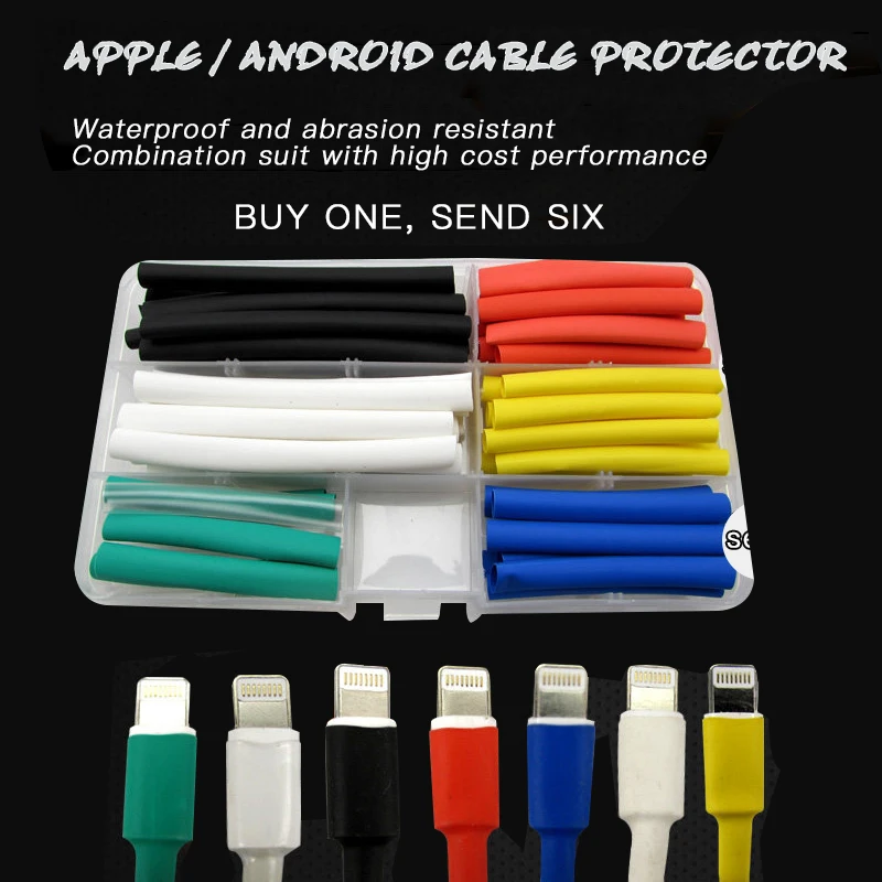 

Heat Shrink Tube Sleeving Wrap Wire Car Electrical Cable Tube kits Tubing Polyolefin 7 Sizes Mixed Color