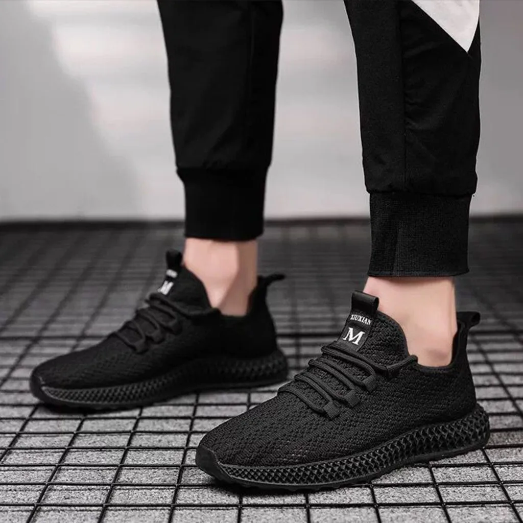 

casual shoes men sneakersFashion Men's Lace Up Sports Running Casual Breathable Sneakers Solid Shoes sport shoes men
