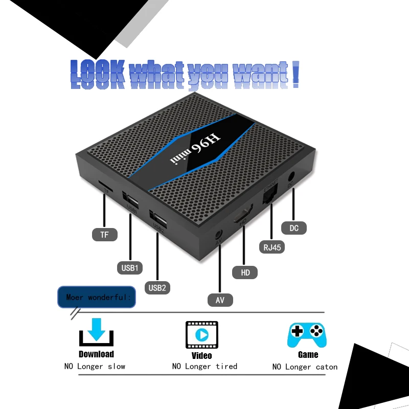 H96 Mini caja de TV inteligente Android 7 1 Amlogic S905W 4 K Box 2 Гб 16 H.265 4g WiFi 100 Мбит/с четырехъядерный смарт