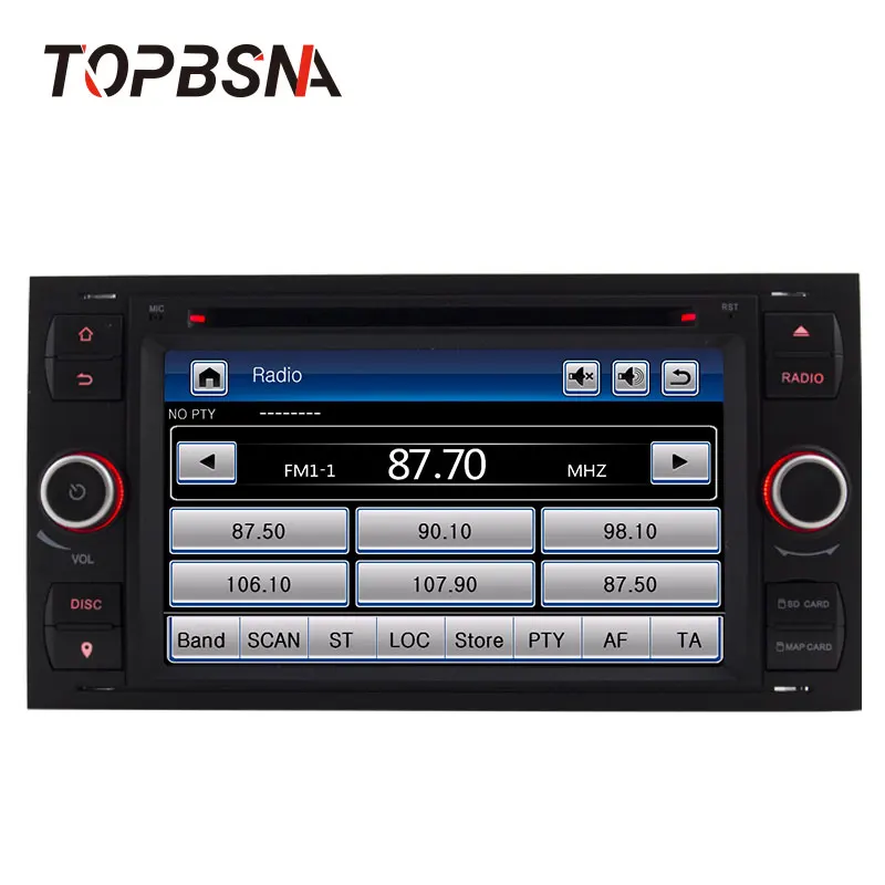 Best TOPBSNA Car multimedia Player For Ford Mondeo S-max Focus C-MAX Galaxy Fiesta transit Fusion Connect kuga 2 din Car Radio Stereo 1
