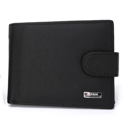 Genuine Leather Men Small Thin Bifold Wallet Cowhide Slim Casual Short Purse