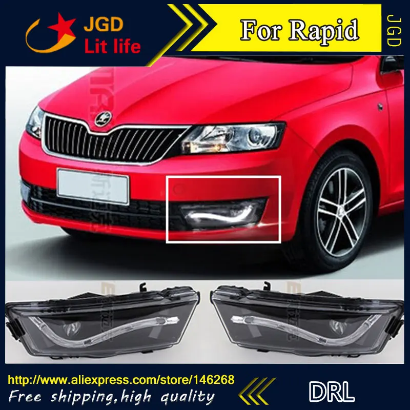 Бесплатная доставка! Дневные ходовые огни для Skoda Rapid 6000 2013 12 В 2014 к|daytime running lights|drl