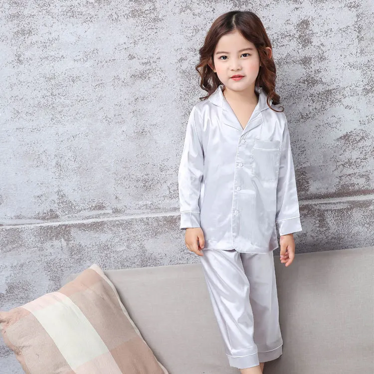 Корейский детский пижамный комплект, детские пижамы для девочек и мальчиков, шелковая пижама, enfant, детская одежда для сна Ночное белье с короткими рукавами, домашняя одежда, костюм, Новинка