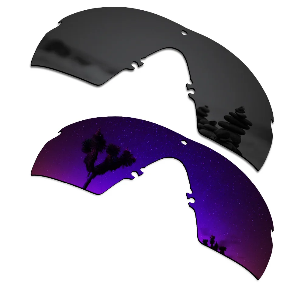 SmartVLT 2 Pieces Polarized Sunglasses Replacement Lenses for Oakley Si M Frame 2.0 Stealth Black and Plasma Purple SmartVLT 2 Pieces Polarized Sunglasses Replacement Lenses for Oakley Si M Frame 2.0 Stealth Black and Plasma Purple