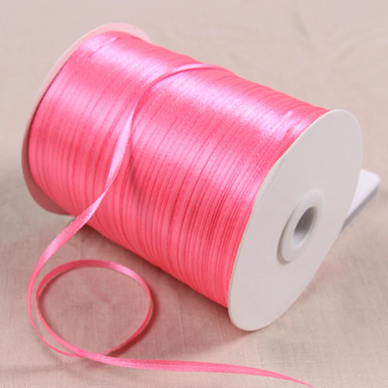 

1/8" 3mm Satin Ribbon for packing and bow & Garment Accessories 20y/lot 05 Hot Pink