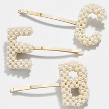 Новинка, модная заколка для волос с надписью Initial Pearl для женщин, элегантная заколка для волос, свадебные аксессуары для укладки волос