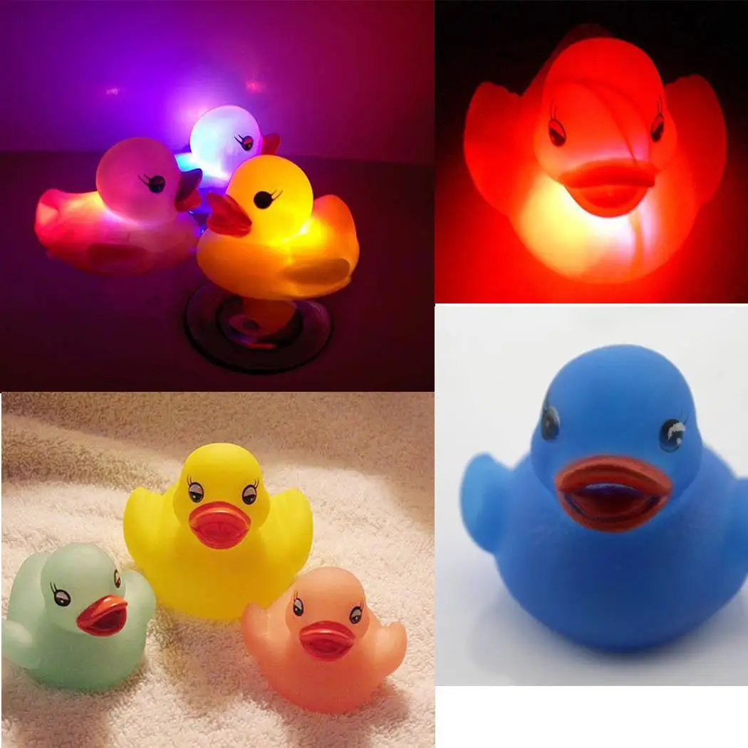 Индукционная Rubber Duck Ванна проблесковый маячок игрушка авто Цвет Изменение Детские Ванная комната игрушки многоцветные светодио дный