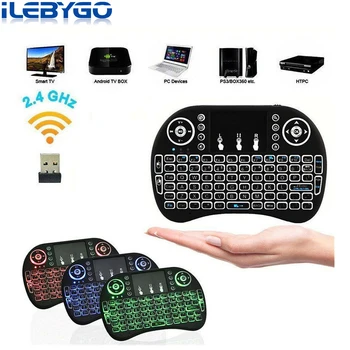 

Ilebygo i8 English Russian Wireless Mini Keyboard 2.4GHz Fly Air Mouse Touchpad Handheld Backlit for Android TV BOX Mini PC