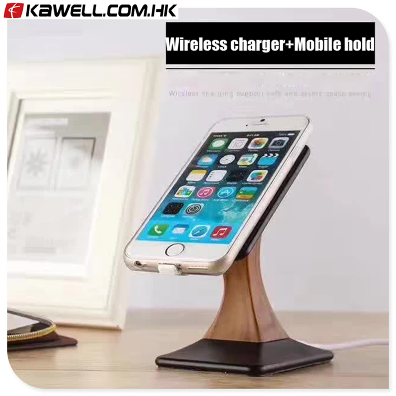 Qi Fast Wireless Charging Pad for smart phone Wireless Charger for iPhone 8 X 8 Plus USB Charger Anti-Slip Wood Pad