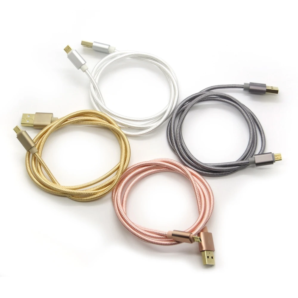 25 см 1 м нейлоновая линия металлический штекер Micro USB кабель для Samsung Sony HTC| |