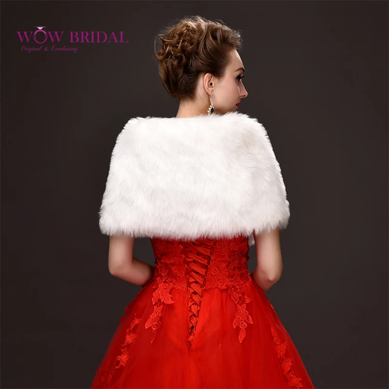 Wowbridal изящная белая свадебная куртка submission искусственный мех Кристалл Бисером Крест-Крест шаль свадебное пальто аксессуары