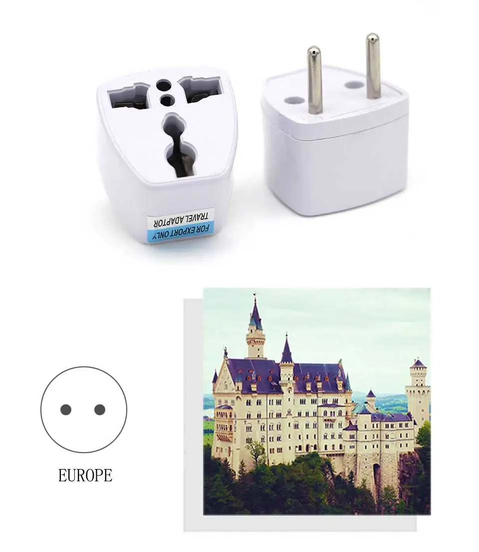 Universal European EU Plug Europe Travel Wall Power Charger Outlet Adapter Converter Input Pin Plug Adapter Connector Office Use (4)