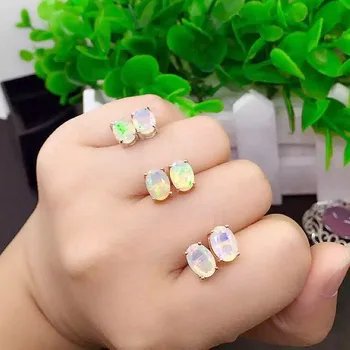 

Change color opal earrings earrings all-match facet simple lady agent