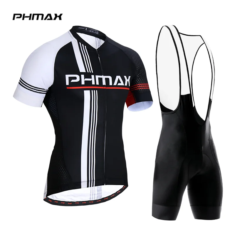 Bib Cycling Set PHMAX Pro короткий рукав Велоспорт Наборы Лето горный велосипед одежда Спортивная MTB велосипед Велоспорт Джерси Набор для мужчин - Цвет: Bib Cycling Set