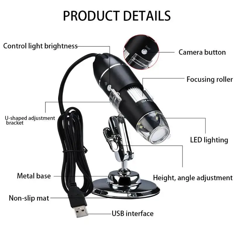 1000X электронный Цифровые микроскопы Ручной Лупа USB для WIN10/8/7/Vista/XP