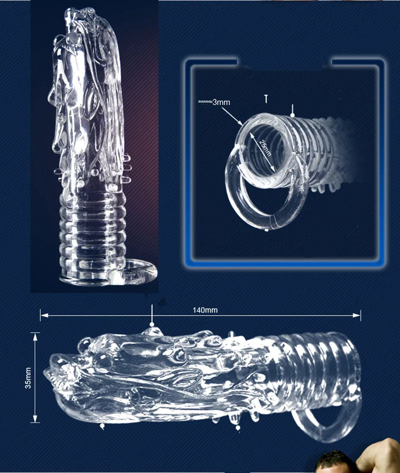 hc031Extender Condoms Bold dragon Sleeve Ring Full Cover (4)