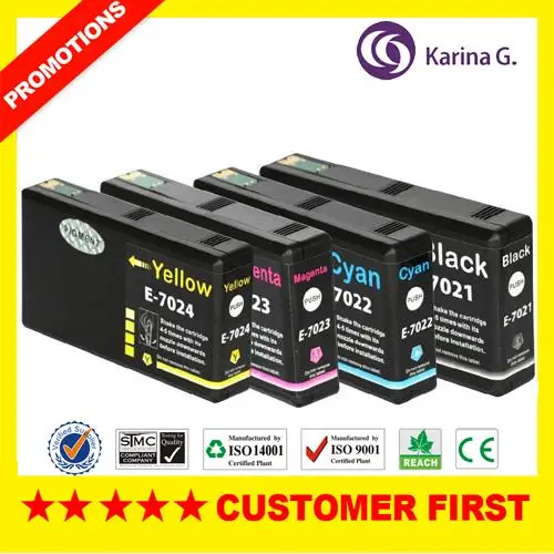 

4X new ink set T7021-T7024 for Epson Workforce Pro WP-4000 WP-4500 high yield T7031