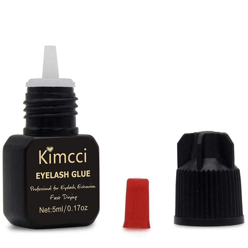 Kimcci Individual Eyelash Glue Extension 3 Seconds Black Lashes Adhesive for False Eyelashes Extensions Fast Dry Long Lasting