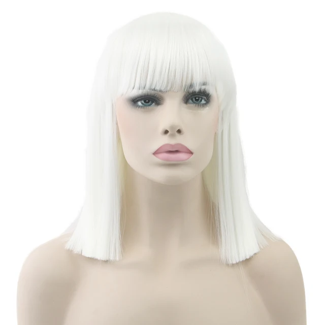 Soowee 8 Colors Short Straight Heat Resistant Synthetic Hair Gray Nature Black Women Party Cosplay Wigs