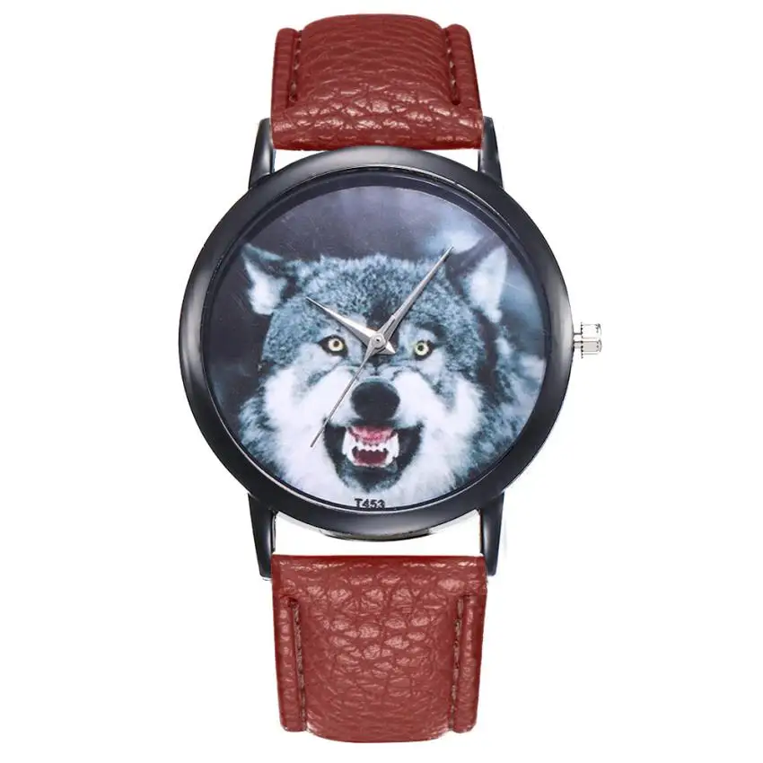 Wolf Unisex Beautiful Ladies WristWatch Fashion Simple Temperament Business Stainless Steel Souvenir gift hand clock#D - Цвет: Coffee