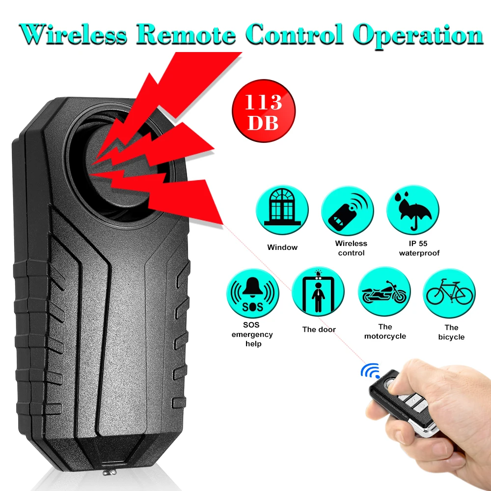 

Free Shippig Wireless Anti-theft Alarm Waterproof Door/ Window Vibration Alarm Intelligent Remote Control Alarm Sensor 113dB
