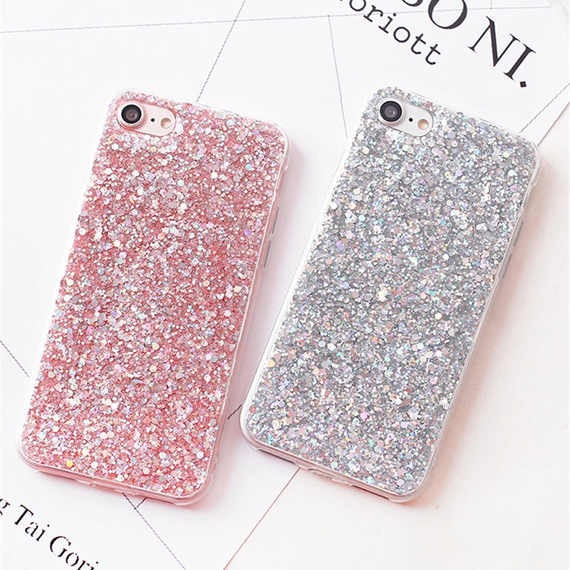 

Shinning Glitter Cases For iphone 6 6S 7 8 Plus X 5SE 5 5S Soft Love Heart Phone Silicon TPU Cover for iPhone X XS XR XS