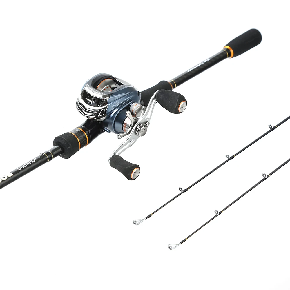 Extra-fast Casting Fishing rod Combo 2 tips ML M 2.1m Carbon Fishing Rod + Baitcasting Fishing reel 6.3:1 light weight 185g Extra-fast Casting Fishing rod Combo 2 tips ML M 2.1m Carbon Fishing Rod + Baitcasting Fishing reel 6.3:1 light weight 185g