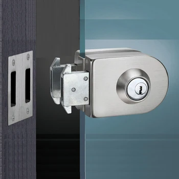 

Stainless Steel Entry Gate 10-12mm Glass Door Lock Locks W Key Swing and Sliding Door