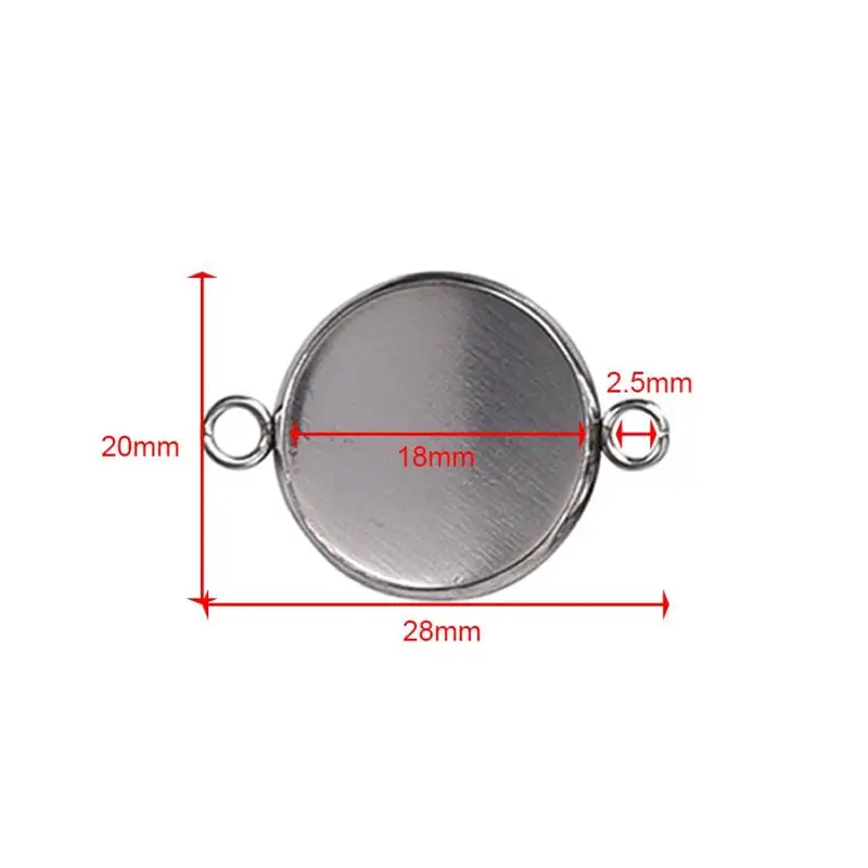 18mm Stainless Steel Connector Setting Cabochon Base Cameo Bezel (2)