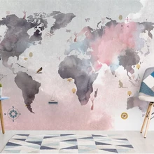 Beibehang обои на заказ, ручная роспись, акварельная карта, чернила, абстрактная карта, задний план, настенные 3d обои, papel де parede