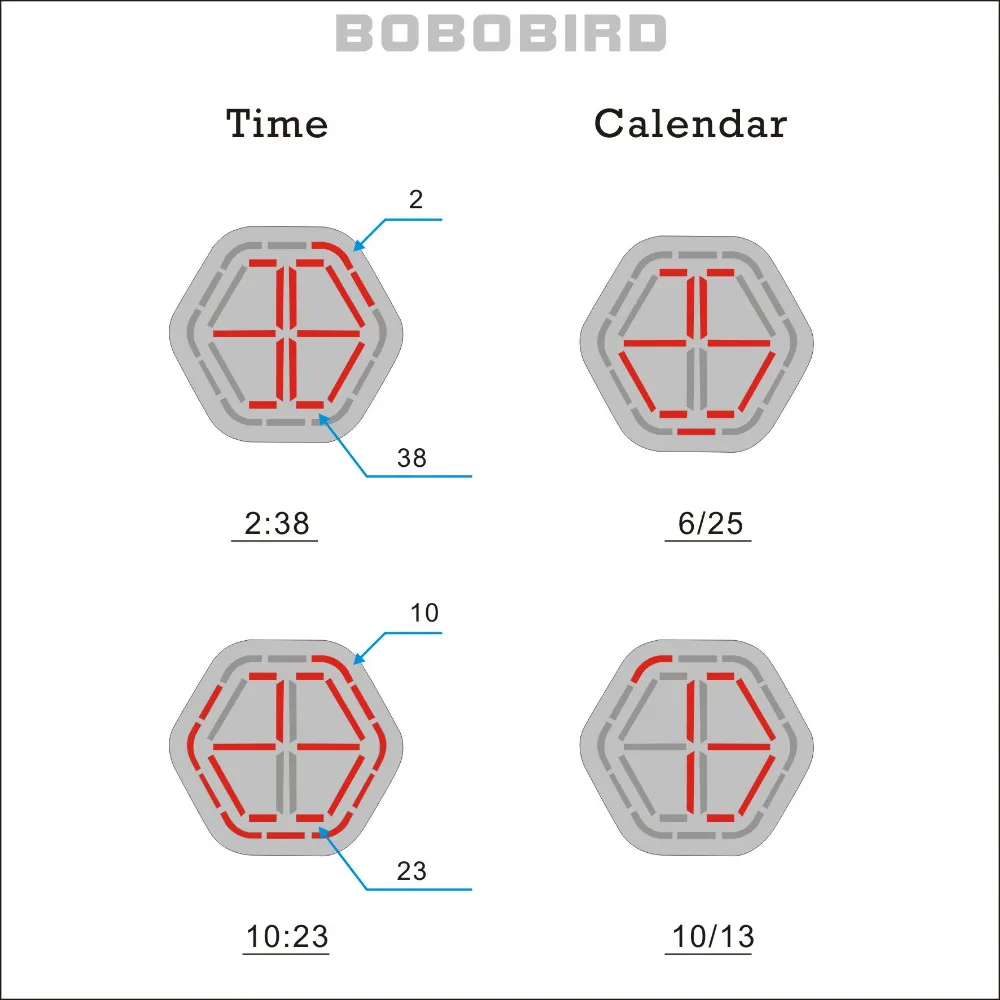 *Bamboo Watch Mini LED with Unique Time Display