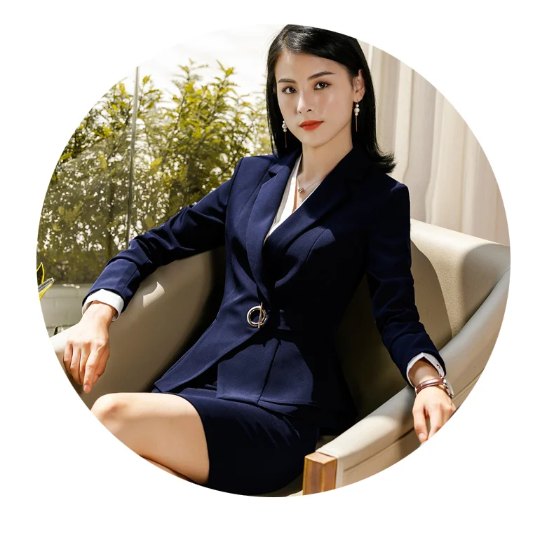 Elegant Uniforms Women Suit Office Lady Formal Blazer Set 2 Piece Pants Suits Fashion Jackets Trouser Autumn Winter XL 4XL