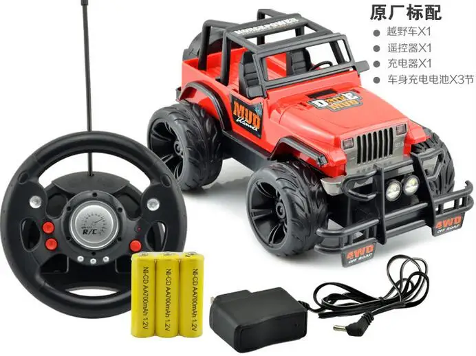 Charging Children Toy Rock Crawlers Driving Car Remote Control Car Steering Wheel Hummer Off Road racing