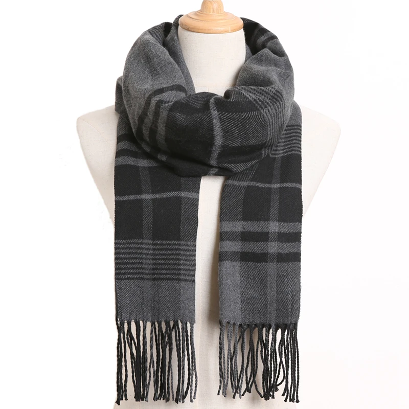 [VIANOSI] 2020 Luxury Design Men Scarf Foulard Plaid Scarves Poncho Casual Winter Scarfs Male Bufandas Hombre mens striped scarf Scarves