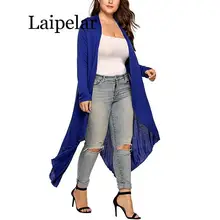 Laipelar 2019 Autumn New Large Size Women Clothing Solid Color Long-Sleeve Irregular Cardigan Coat Women