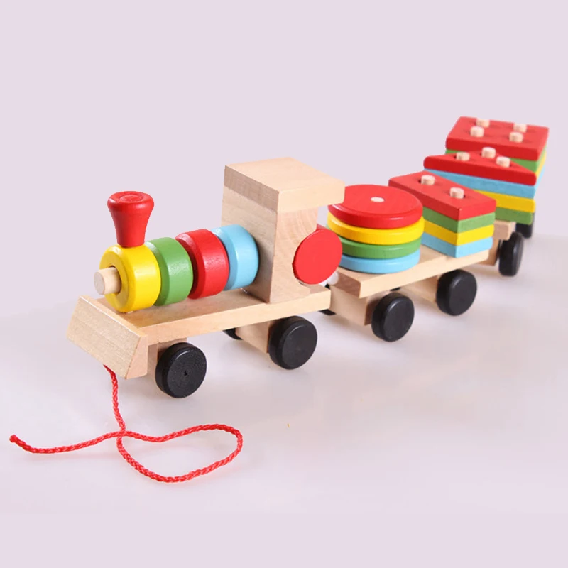 Монтессори игрушечные лошадки Обучающие деревянные игрушки для детей раннего обучения геометрические формы поезд наборы ухода за кожей