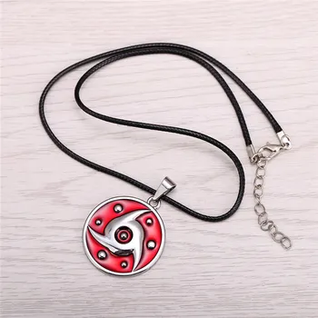 

12pcs/lot Anime Naruto Metal Necklace Uchiha Itachi Mangekyou Sharingan Pendant Cosplay Accessories Jewelry