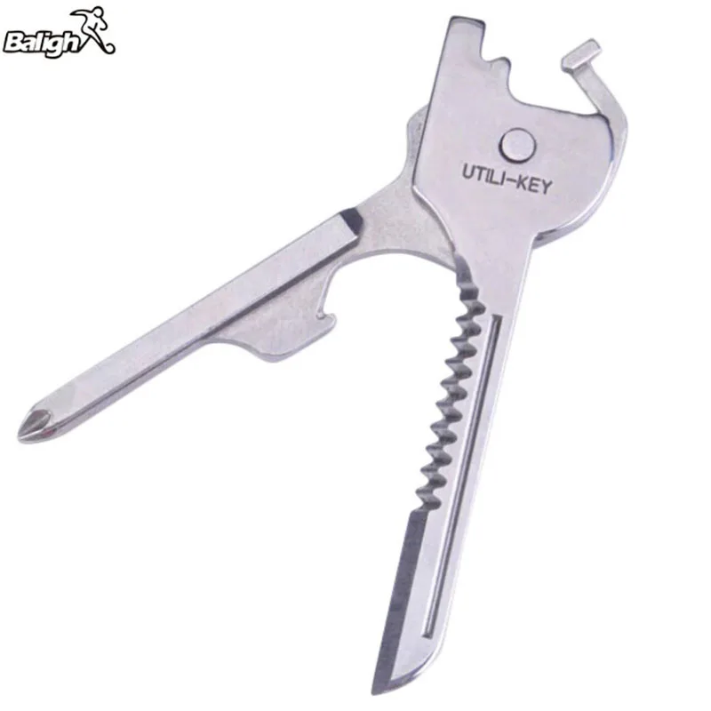 

Balight Multi Function Keys Knife Stainless Steel EDC Multi tool Keychain 6in1 Multi-tool Swiss Pocket Survival Knife