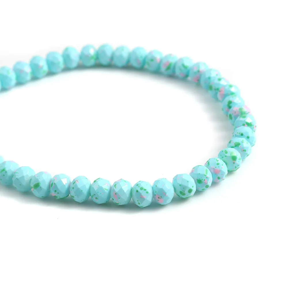 

Doreen Box Glass Beads Round Dot Paint Pattern Faceted for Jewelry Making About 8mm( 3/8") Dia, 80.8cm(31 6/8") long, 1 Strand