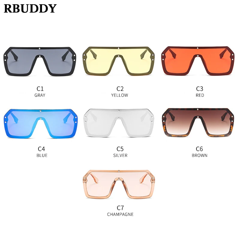 RBUDDY металлические Большие Квадратные Солнцезащитные очки женские брендовые